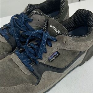 Patagonia Men's Nickel Gray and Blue Performance Lace-Up Sneaker Size 10